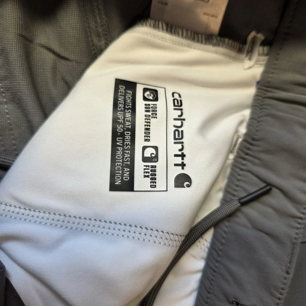 Carhartt Force Flex Sun Defender Men Small Gray Relaxed Fit Active Gorpcore